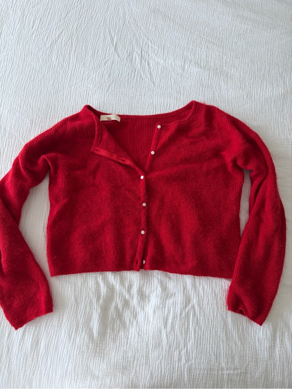 Sézane gaspard cropped cardigan carmine Red